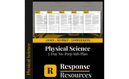 Physical Science Emergency Sub Plans - 5 Days No Prep Worksheets