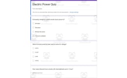 Physics Google Form Test: Electric Power