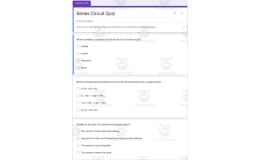 Physics Google Form Test: Series Circuits