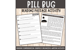 Pill bug roly poly reading passage comprehension graphics organizer