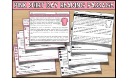 Pink Shirt Day Reading Comprehension Passage & Questions for 3rd Grade