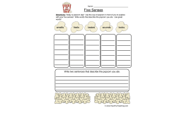 Popcorn Five Senses Worksheet