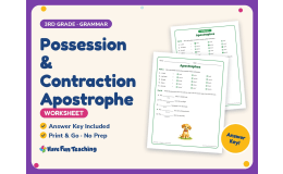 Possession & Contraction Apostrophe Worksheet – 3rd Grade Punctuation
