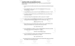 Practice: Acid/Base Buffer pH Calculations
