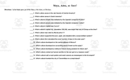 Pre-Columbian Civilizations Chart and Fill-In Worksheet
