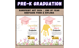 Pre-K Graduation Handprint Art 2026 | End of Year Keepsake Poem