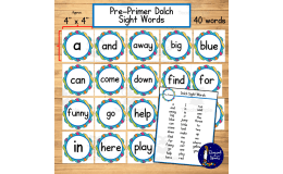 Pre-Primer Dolch Sight Words Word Wall