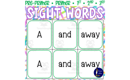 Pre-Primer, Primer, 1st, 2nd, 3rd grade Sight Words Flashcards FREEBIE
