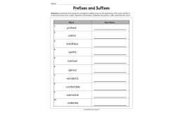 Prefixes and Suffixes Root Words Worksheet