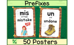 Prefixes Poster Anchor Charts – 50 Word Walls