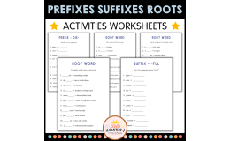 Prefixes, Suffixes, and Root Words Worksheets for Grade 1, 2, 3