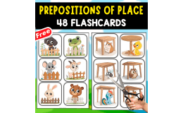 PREPOSITIONS OF PLACE | 48 FLASHCARDS