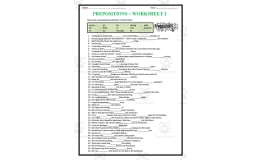Prepositions Worksheet 2