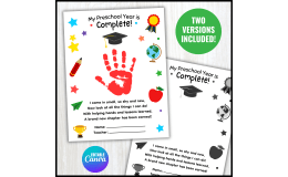 Preschool Graduation Handprint Keepsake Art - Last Day of School Craft