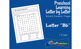 Preschool Letter by Letter: Letter B - Word Searcch