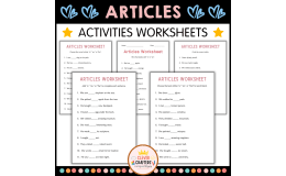 Printable Articles (a, an, the) English Grammar Worksheets for Grade 1