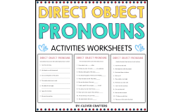 Printable Direct Object Pronouns Practice Grammar Worksheets