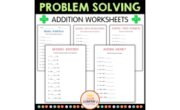 Printable Problem Solving Addition Number Math Worksheets for Grade 2