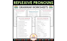 Printable Reflexive Pronouns Grammar Worksheets for Grade 3, 4, 5