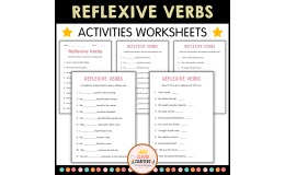 Printable Reflexive Verbs Practice Grammar Worksheets for Grade 2, 3