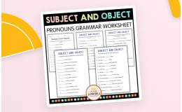Printable Subject and Object Pronouns Grammar Worksheets for Grade 4