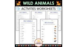 Printable Wild Animals Activities Worksheets for Grade 2, 3, 4