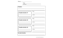 Problem and Solutions Graphic Organizer Worksheet