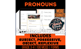 Pronouns Practice Questions - Grade 3-4 Grammar (Google Forms)