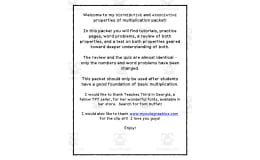 Properties of Multiplication Packet