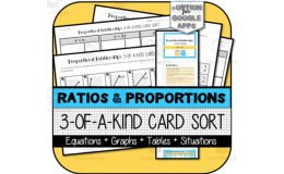 Proportional Relationships 3-of-a-Kind CARD SORT