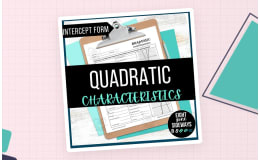 Quadratic Characteristics Worksheet – Intercept Form