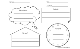 Questions Details and Setting Graphic Organizer Worksheet