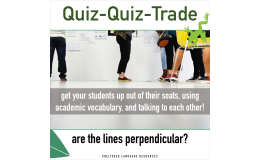 Quiz-Quiz-Trade Game: Systems of Equations Perpendicular Lines