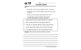 Quotation Marks Worksheet