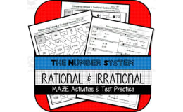 Rational & Irrational Numbers MAZE Activities & Test Practice