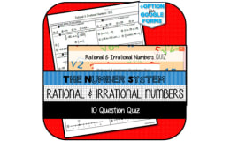 Rational and Irrational Numbers QUIZ