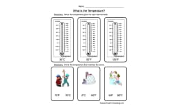 Reading a Thermometer Worksheet
