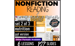 Reading Comprehension Nonfiction Set 2 - Nutrition (PPT)