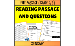 Reading Comprehension Nonfiction Set 5 Sample: Stingray (Docs)