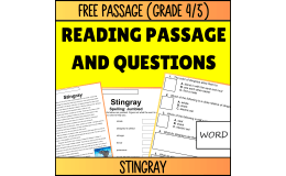 Reading Comprehension Nonfiction Set 5 Sample: Stingray (Word)