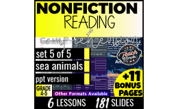 Reading Comprehension Nonfiction Set 5 - Sea Animals (PPT)