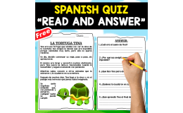 READING COMPREHENSION TEXT IN SPANISH | TINA LA TORTUGA