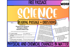 Reading Passage 3: Physical and Chemical Changes in Matter (Word)