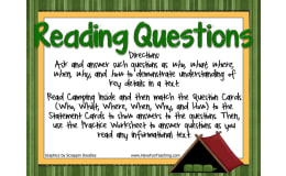 Reading Questions Camping Activity