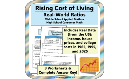 Real-World Ratio Worksheets: Rising Cost of Living Financial Literacy