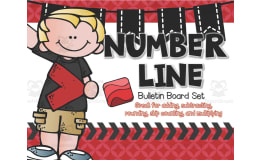Red Number Lines Posters