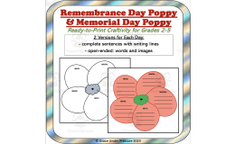 Remembrance Day or Veteran's Day Craftivity: Writing the 5 W's