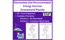 Renewable and Nonrenewable Energy Crossword Puzzle Review Activity