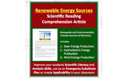 Renewable Energy Production Reading Comprehension Article