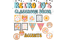 Retro 70s Classroom Decor Middle and High School Bulletin Board Accents and Banners